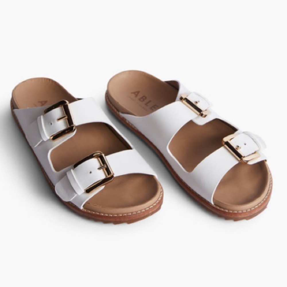 Able white leather Whitney sandals